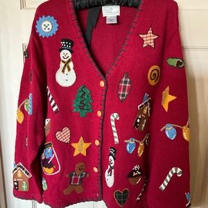 COPY - NWT Susan Bristol Christmas Cardigan-XL